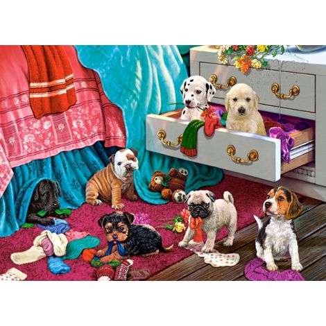 Puzzle Castorland 300el Pieski w sypialni - 2